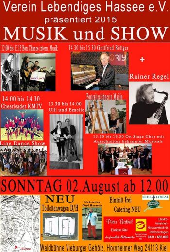 Musik und Show am Sonntag, den 02. August ab 12 Uhr
